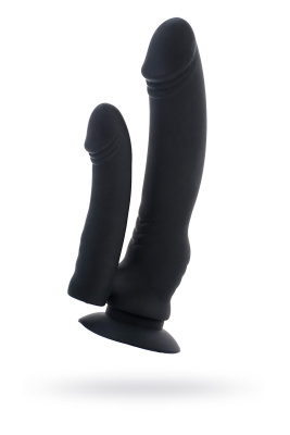 Анально-вагинальный вибратор Black & Red by TOYFA, силикон, черный, 19,5 см (0T-00008507)