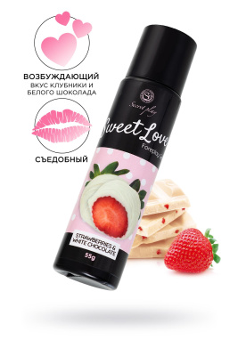 Сливочный гель SECRET PLAY для сосков и интимных зон, со вкусом клубники и белого шоколада, 55 г (УТ