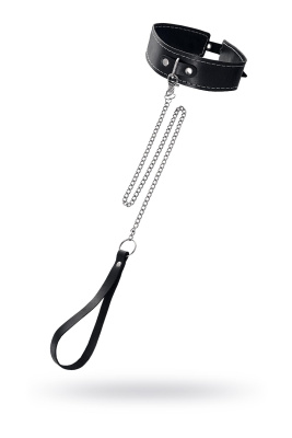 Ошейник Pecado BDSM, двухслойный с белой строчкой, натуральная кожа, черный (УТ-00002384)