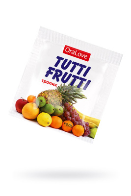 Съедобная гель-смазка TUTTI-FRUTTI для орального секса вкус экзо фруктов,4гр по 20 шт (0T-00014756)