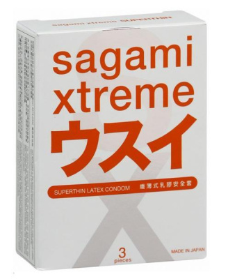 Презервативы SAGAMI Xtreme 0.04мм ультратонкие 3шт. (143146)