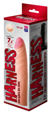 Насадка для страпона HARNESS с коннектором RED LINE L 185 мм, D 38 мм, (842103)