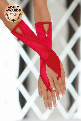 Перчатки атласные короткие SoftLine Collection, красный, S/L (0T-00004206)