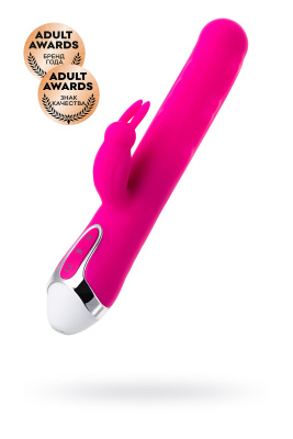 Вибратор с клиторальным стимулятором JOS BALLE, с движущимися шариками, силикон, розовый, 23 см (0T-