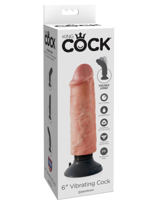 Вибромассажер реалистик 3 в1 на присоске 6 Vibrating Cock (5401-21 PD)